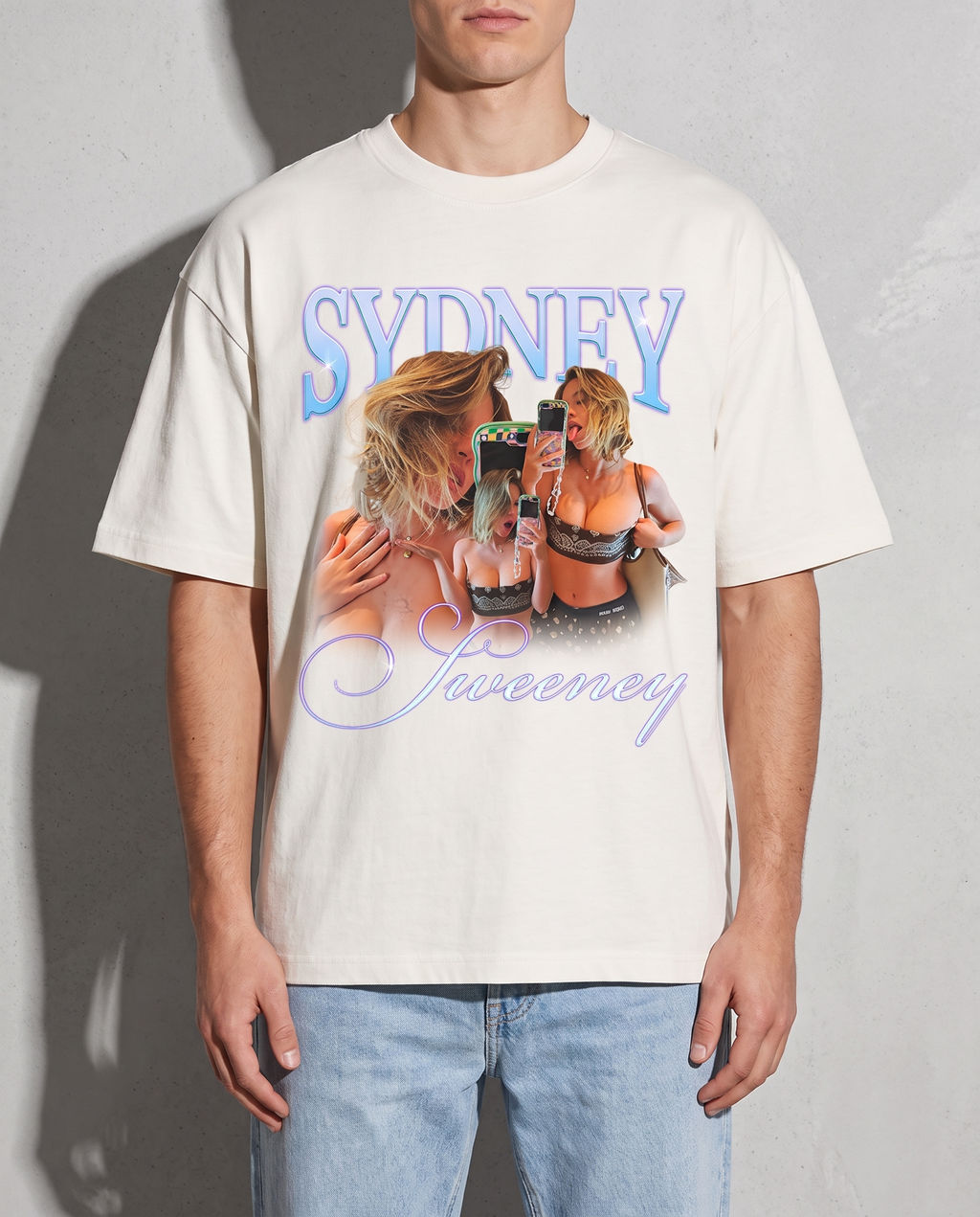 Sydney Sweeney playera blanca con modelo - Nostalgia Lab