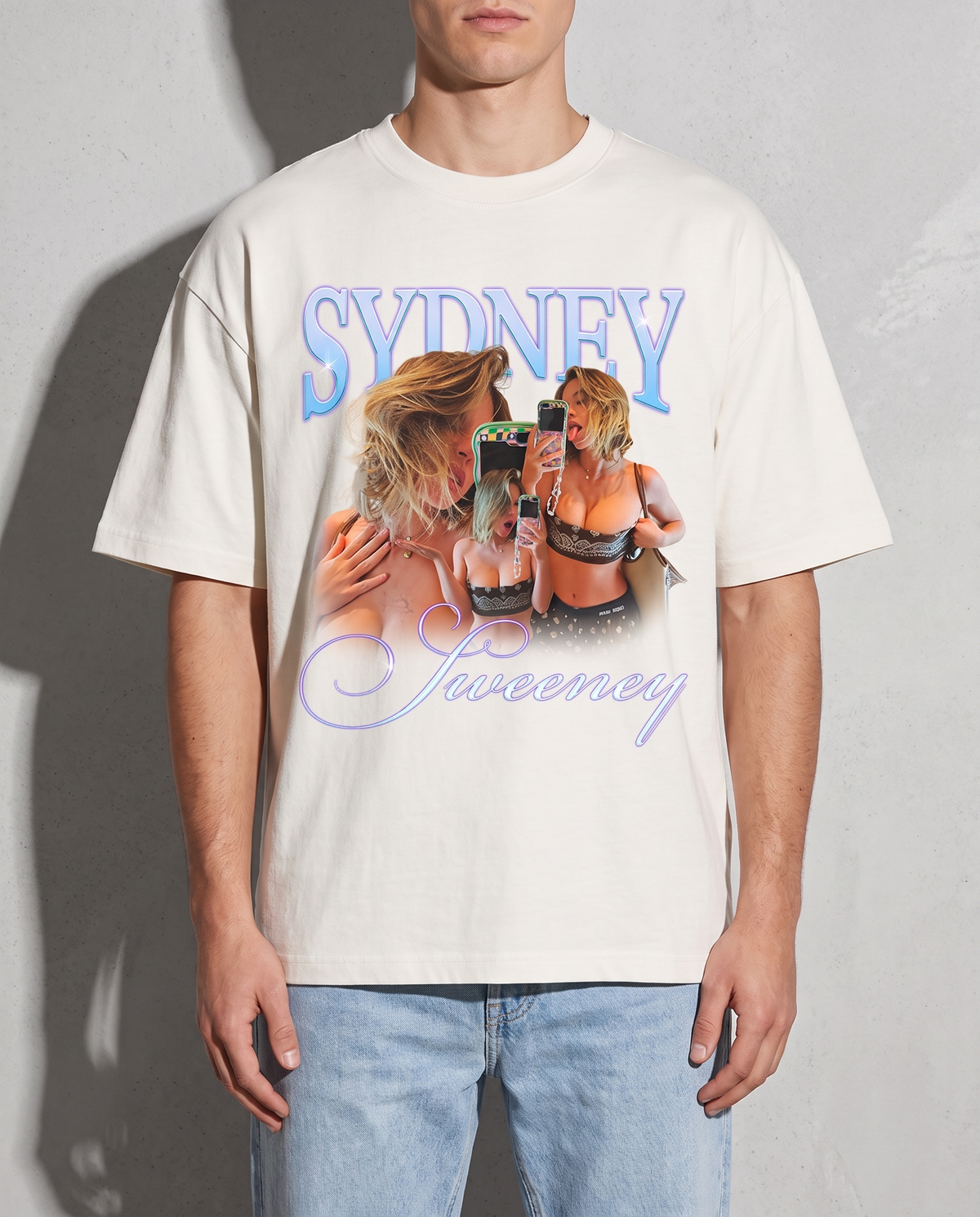 Sydney Sweeney playera blanca con modelo - Nostalgia Lab