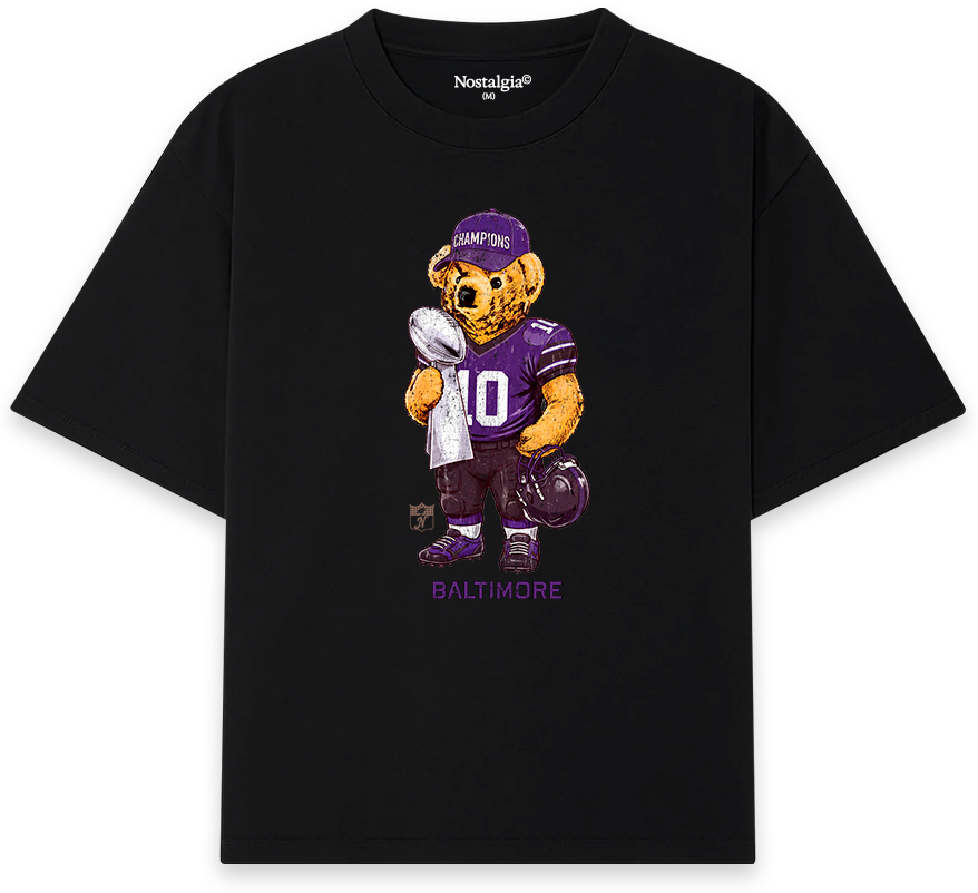 Baltimore Bear T-Shirt negra - Nostalgia Lab