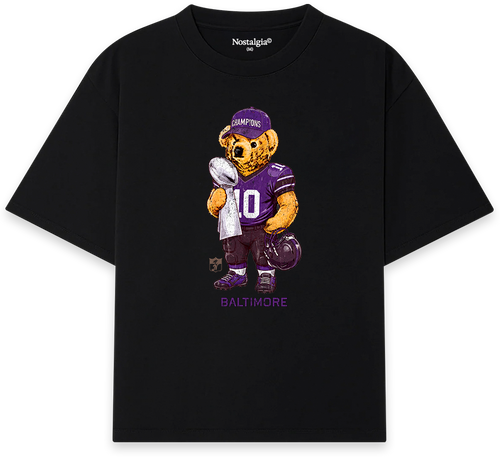 Baltimore Bear T-Shirt negra - Nostalgia Lab