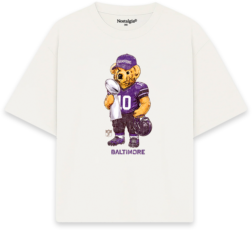 Baltimore Bear T-Shirt blanca - Nostalgia Lab