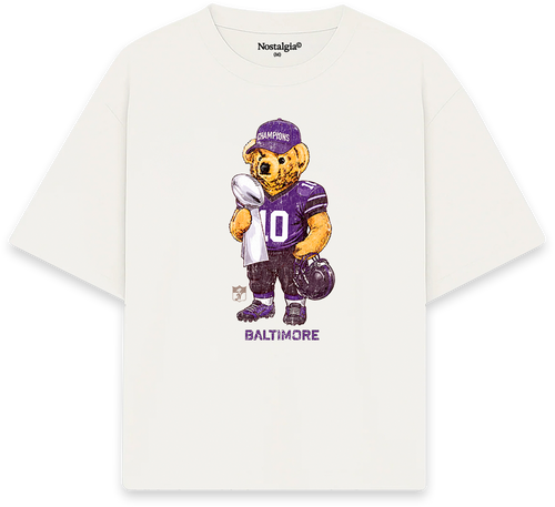 Baltimore Bear T-Shirt blanca - Nostalgia Lab