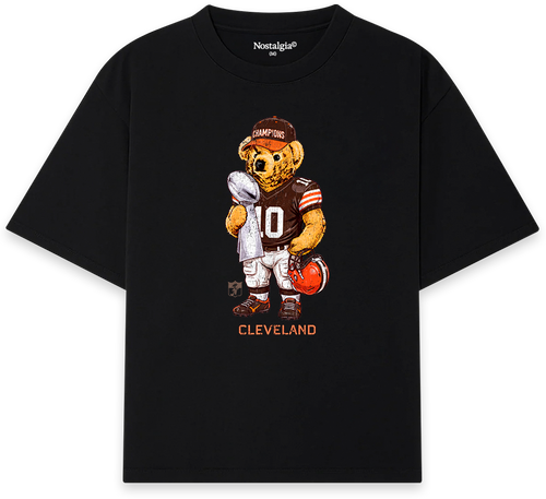 Cleveland Bear T-Shirt negra - Nostalgia Lab