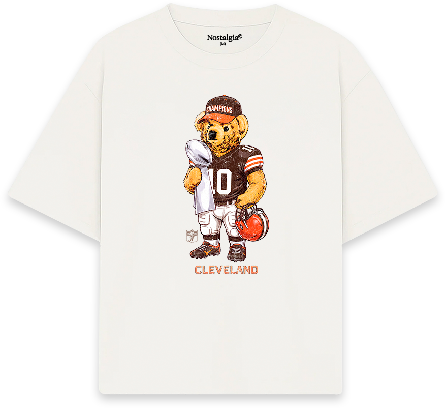 Cleveland Bear T-Shirt blanca - Nostalgia Lab