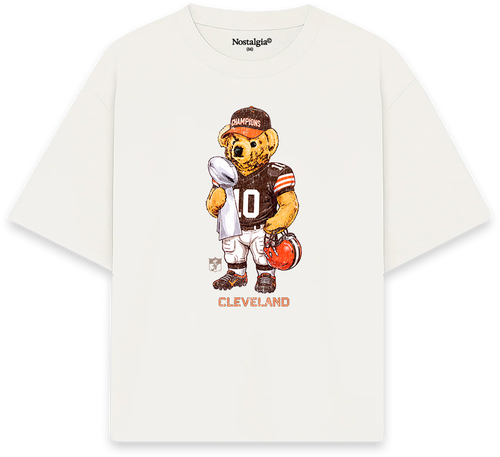 Cleveland Bear T-Shirt blanca - Nostalgia Lab