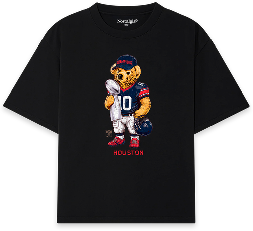 Houston Bear T-Shirt negra - Nostalgia Lab