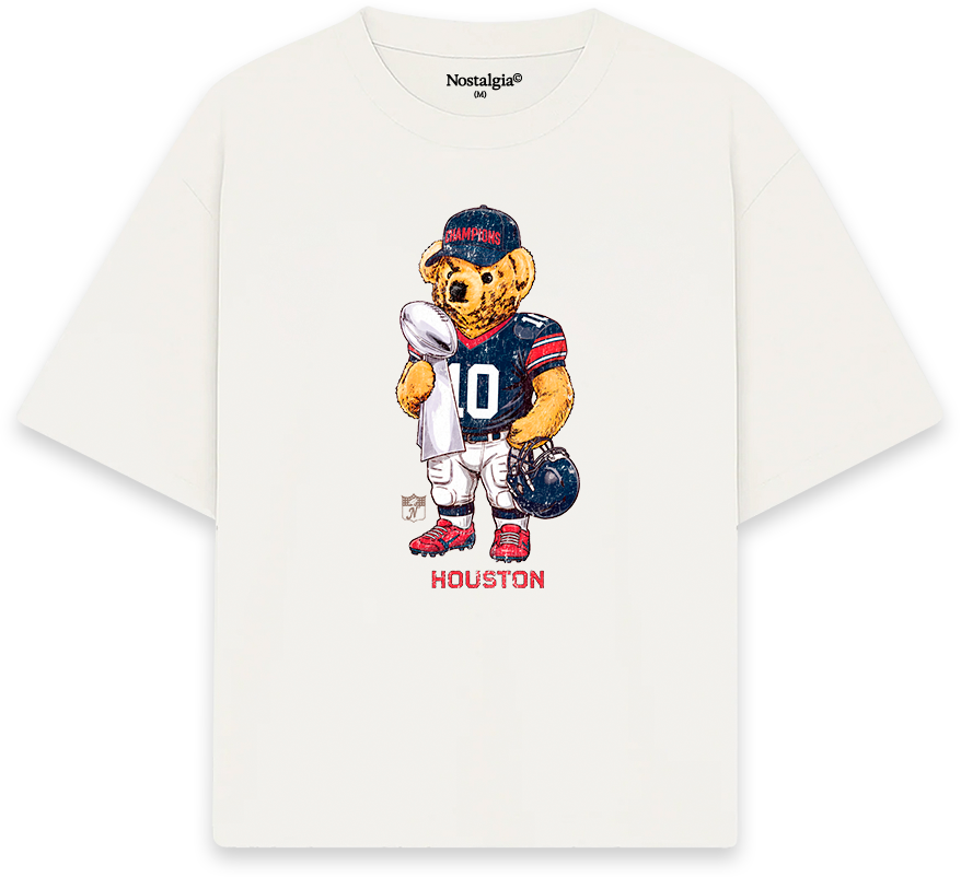 Houston Bear T-Shirt blanca - Nostalgia Lab