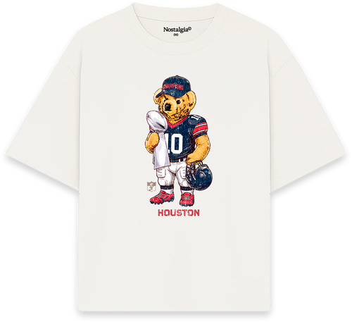 Houston Bear T-Shirt blanca - Nostalgia Lab