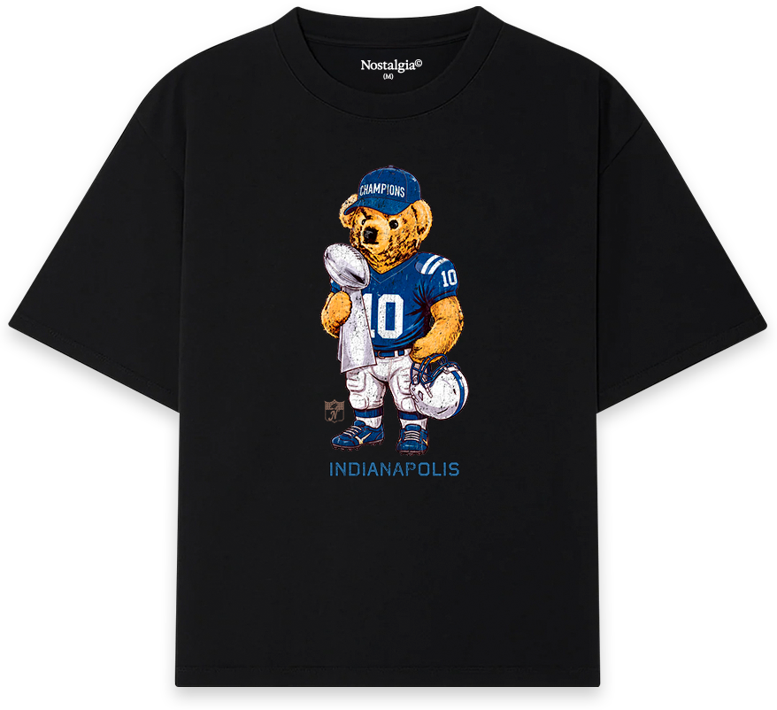 Indianapolis Bear T-Shirt negra - Nostalgia Lab
