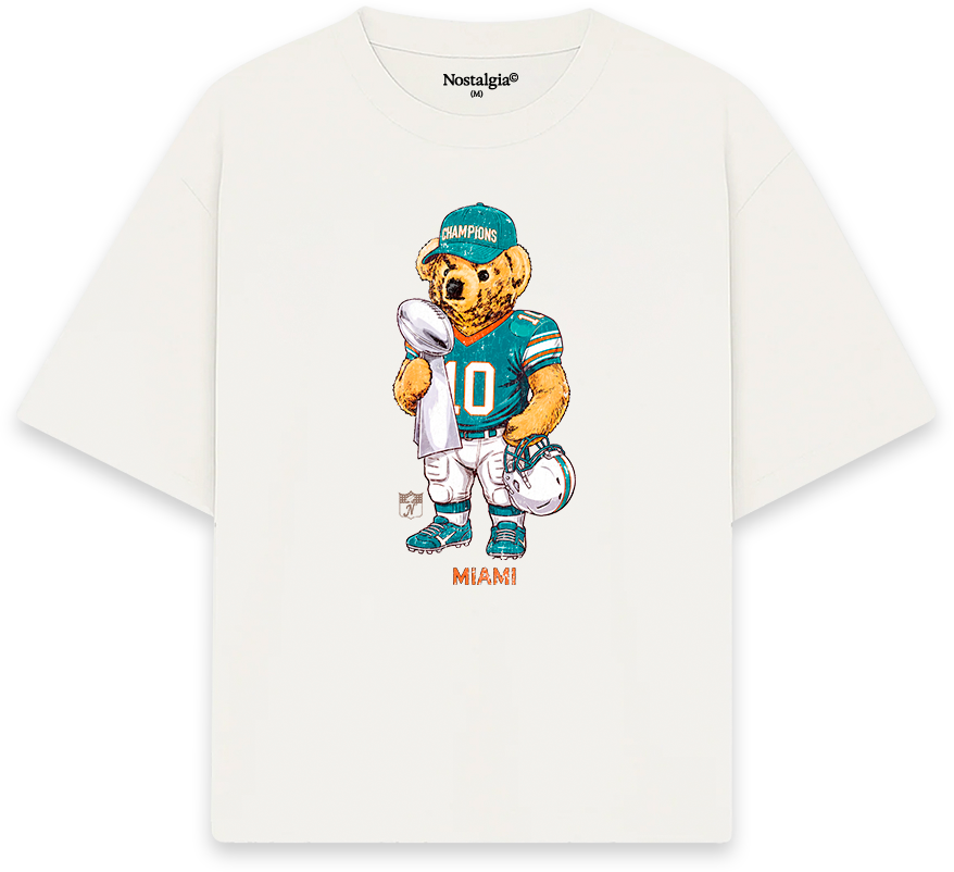 Miami Bear T-Shirt blanca - Nostalgia Lab