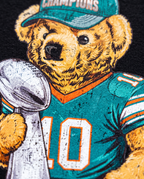 Miami Bear detalle del estampado DTG en algodón - Nostalgia Lab