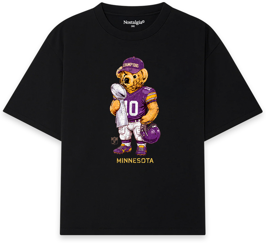 Minnesota Bear T-Shirt negra - Nostalgia Lab
