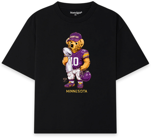 Minnesota Bear T-Shirt negra - Nostalgia Lab