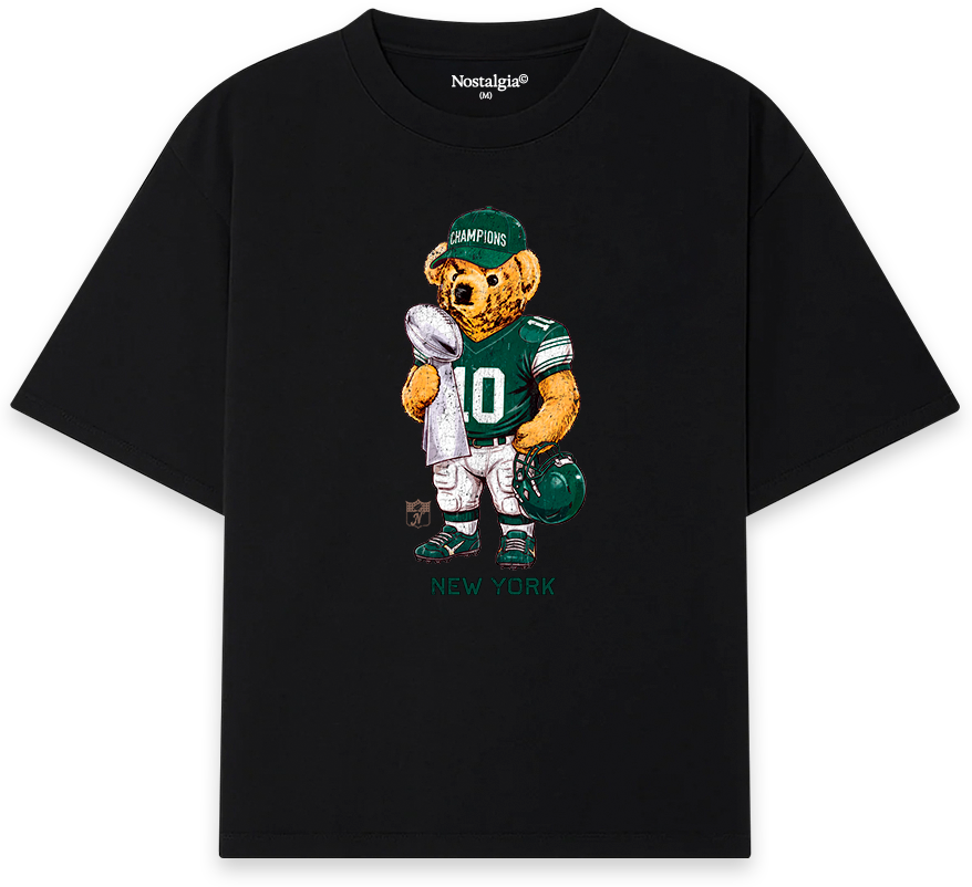 New York Bear T-Shirt negra - Nostalgia Lab
