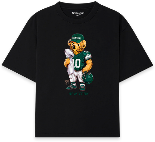 New York Bear T-Shirt negra - Nostalgia Lab