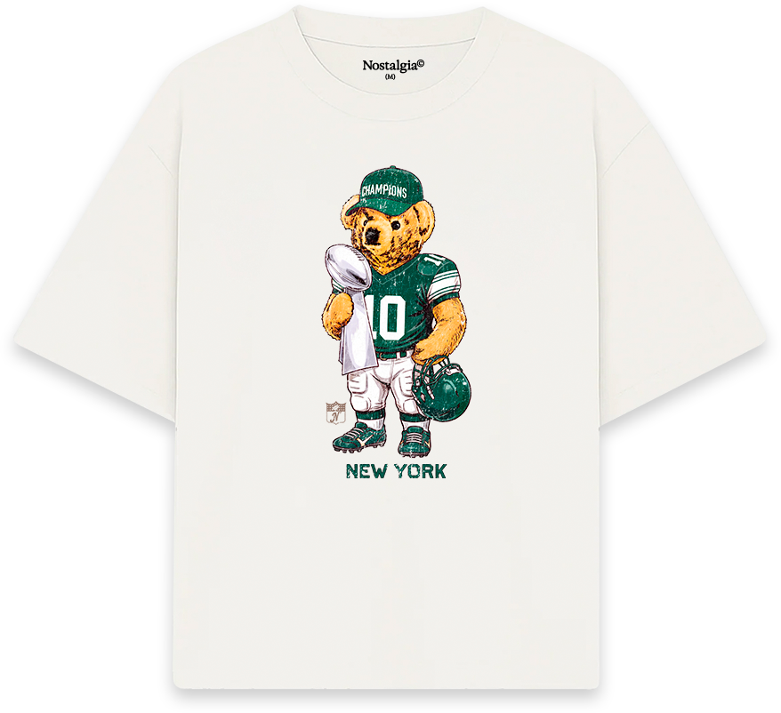 New York Bear T-Shirt blanca - Nostalgia Lab