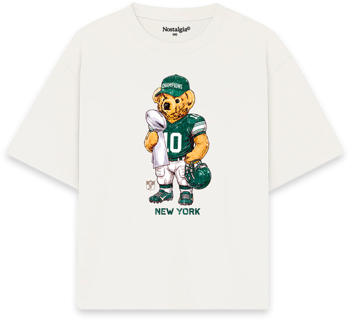 New York Bear T-Shirt blanca - Nostalgia Lab