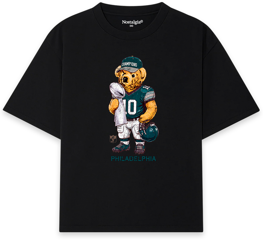 Philadelphia Bear T-Shirt negra - Nostalgia Lab