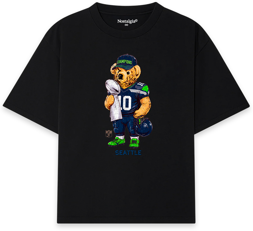 Seattle Bear T-Shirt negra - Nostalgia Lab