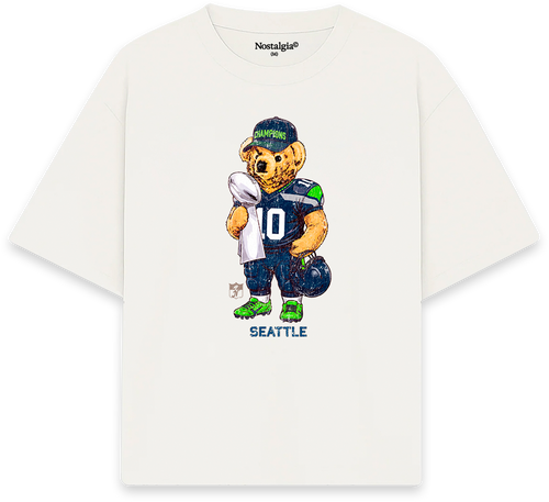 Seattle Bear T-Shirt blanca - Nostalgia Lab