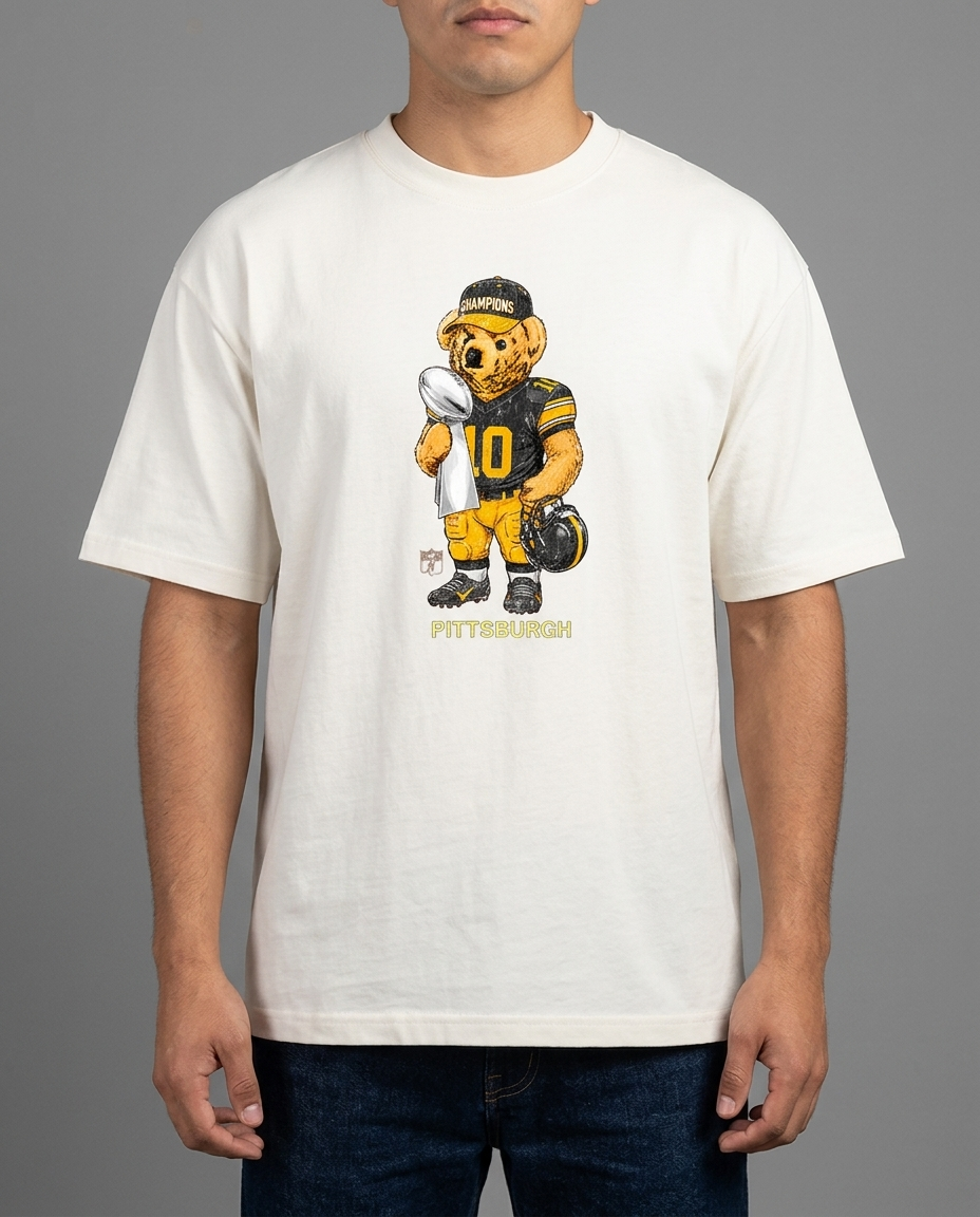412 Bear playera blanca con modelo - Nostalgia Lab