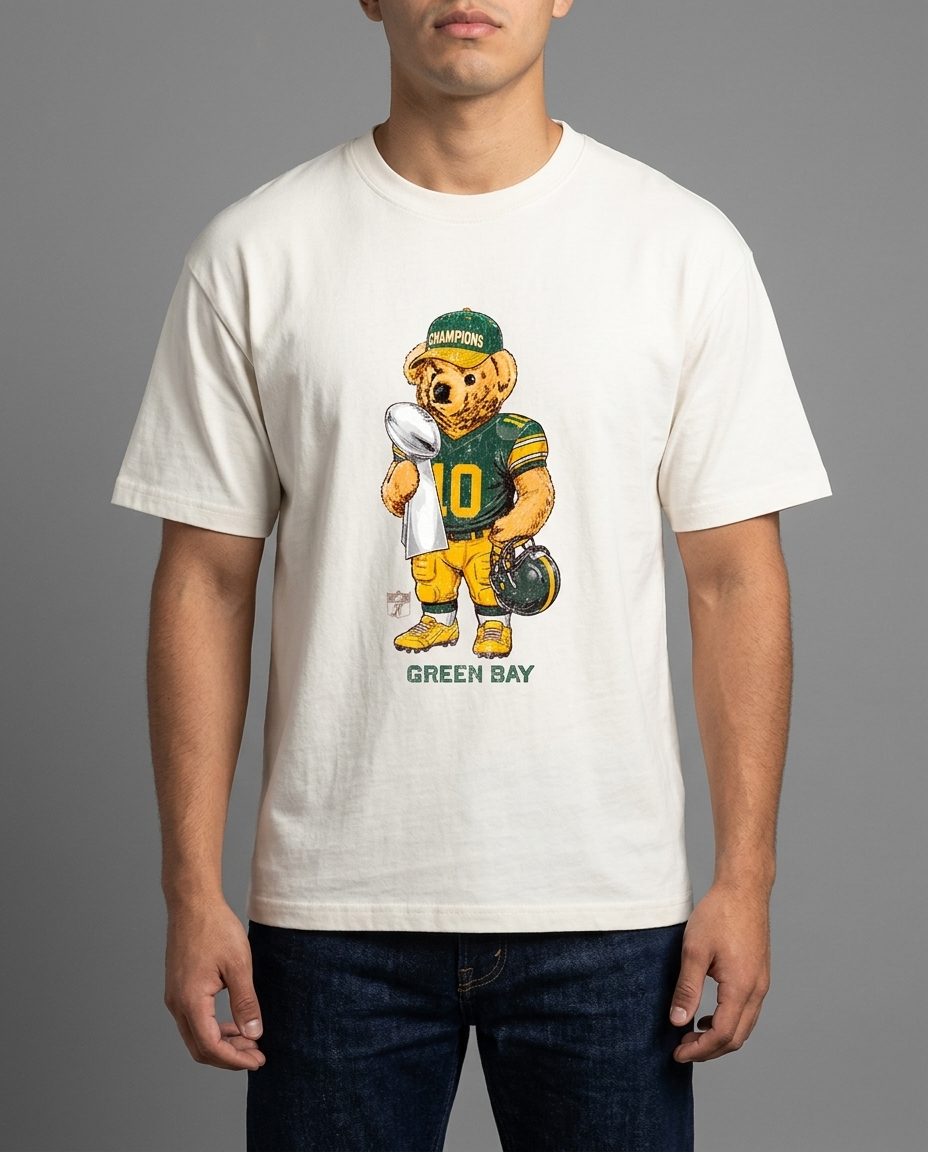 Bay Frost Bear playera blanca con modelo - Nostalgia Lab
