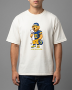 City of Angels Bear playera blanca con modelo - Nostalgia Lab