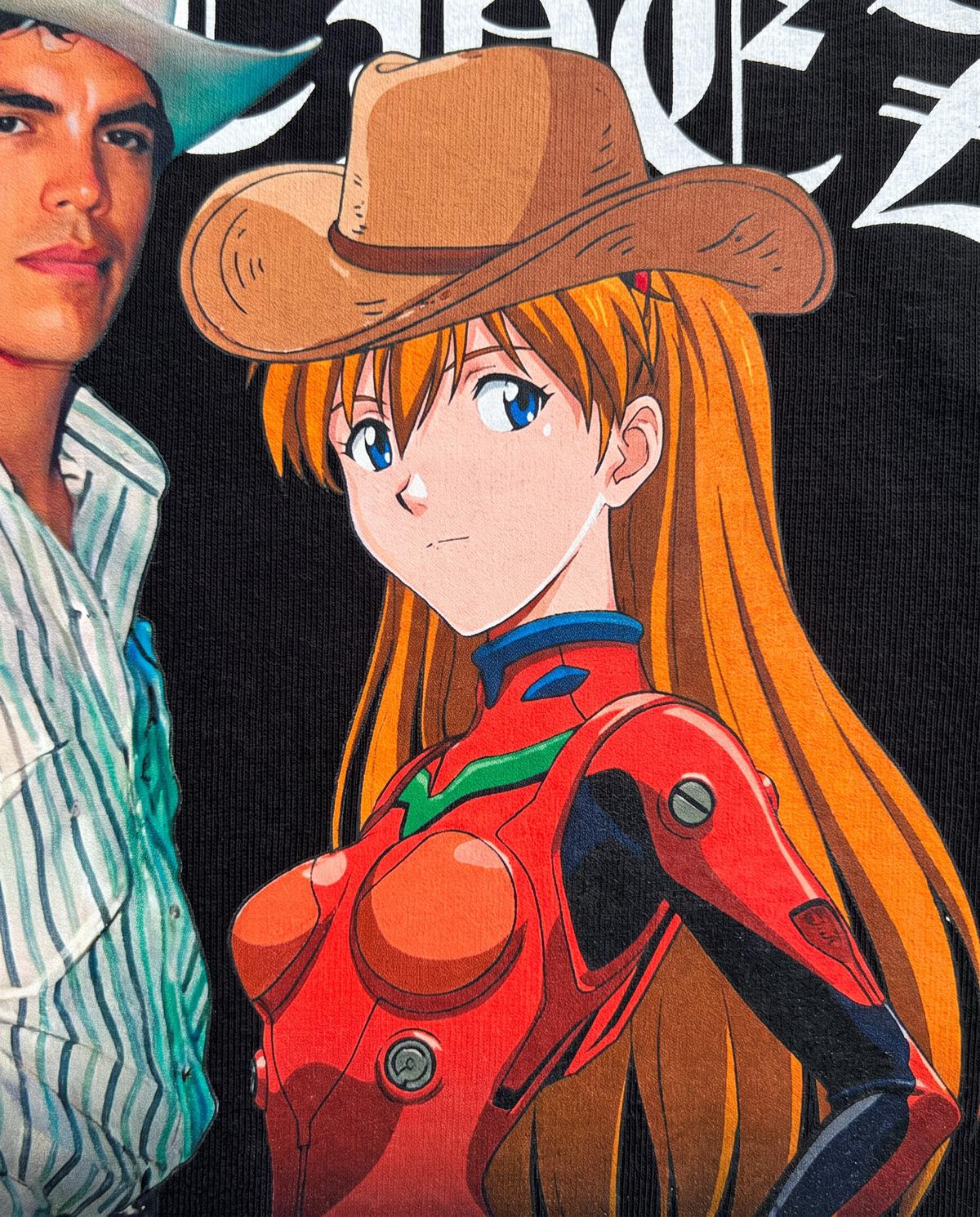 Chalino x Asuka detalle del estampado DTG en algodón - Nostalgia Lab