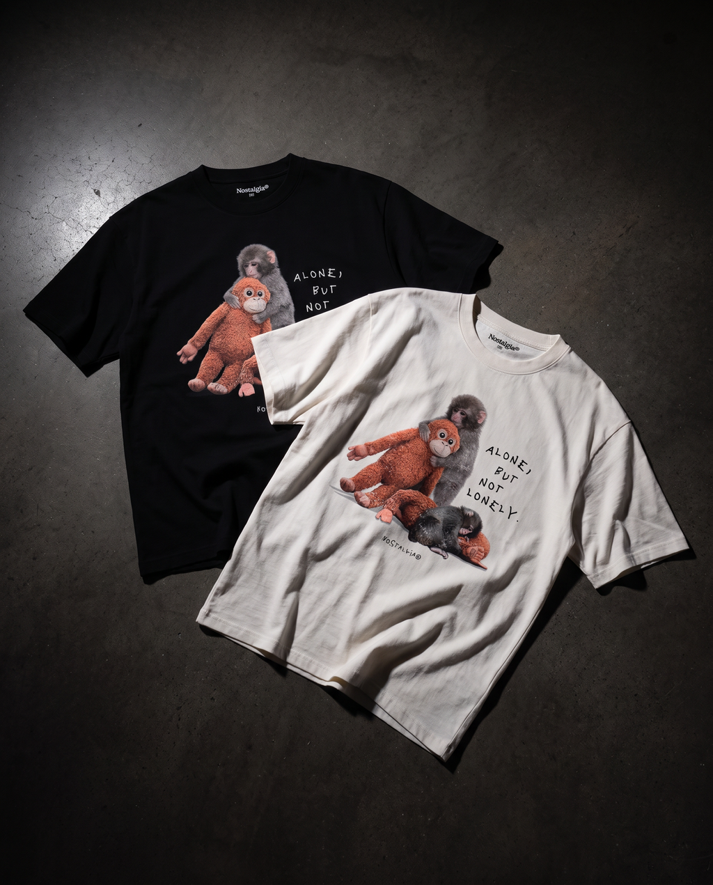 Punch playeras negra y blanca flat lay - Nostalgia Lab
